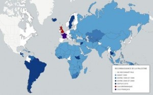 Dans le monde 135 pays reconnaissent la Palestine