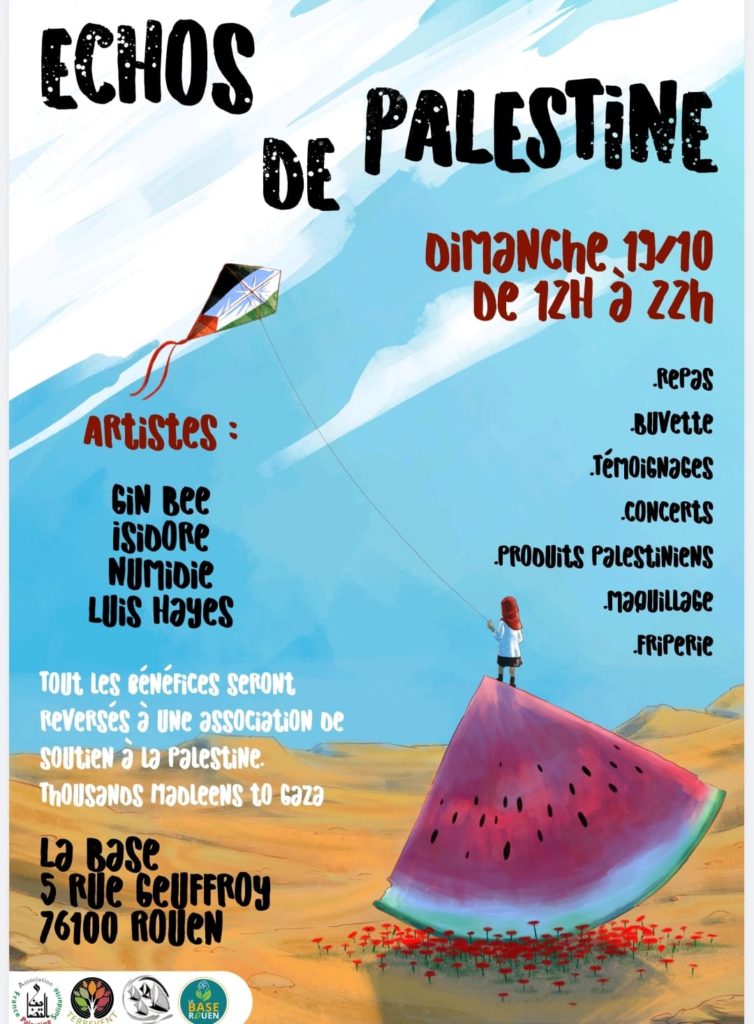 DIMANCHE 19 OCTOBRE 2025  –   VENEZ SOUTENIR LES FLOTILLES VERS GAZA ET LES MAISON DES FEMMES EN CISJORDANIE