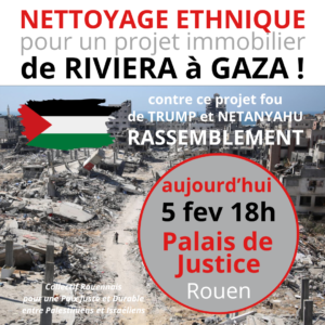 Communiqué de presse – Soutien au peuple Palestinien mercredi 5 février 2025
