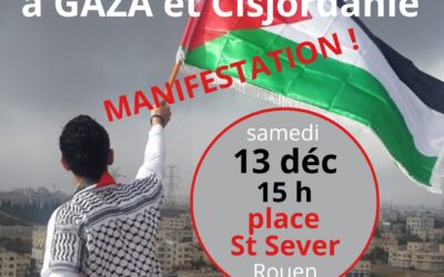 Manifestation pour la Palestine samedi 13 décembre 2025 à 15h place saint Sever à Rouen